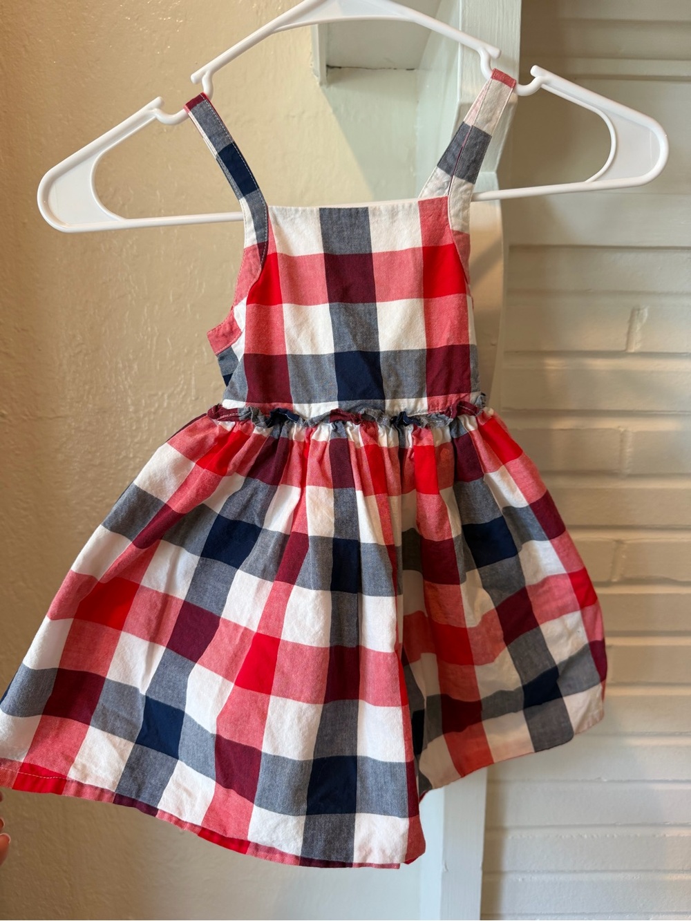 Baby B’gosh Red Blue Plaid Dress Bloomers 24M Fourth of July